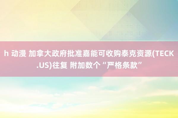 h 动漫 加拿大政府批准嘉能可收购泰克资源(TECK.US)往复 附加数个“严格条款”